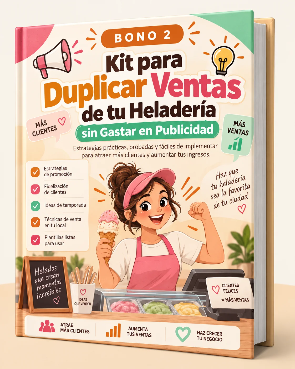Mockup del bono 2: Kit para Duplicar Ventas de tu Heladería