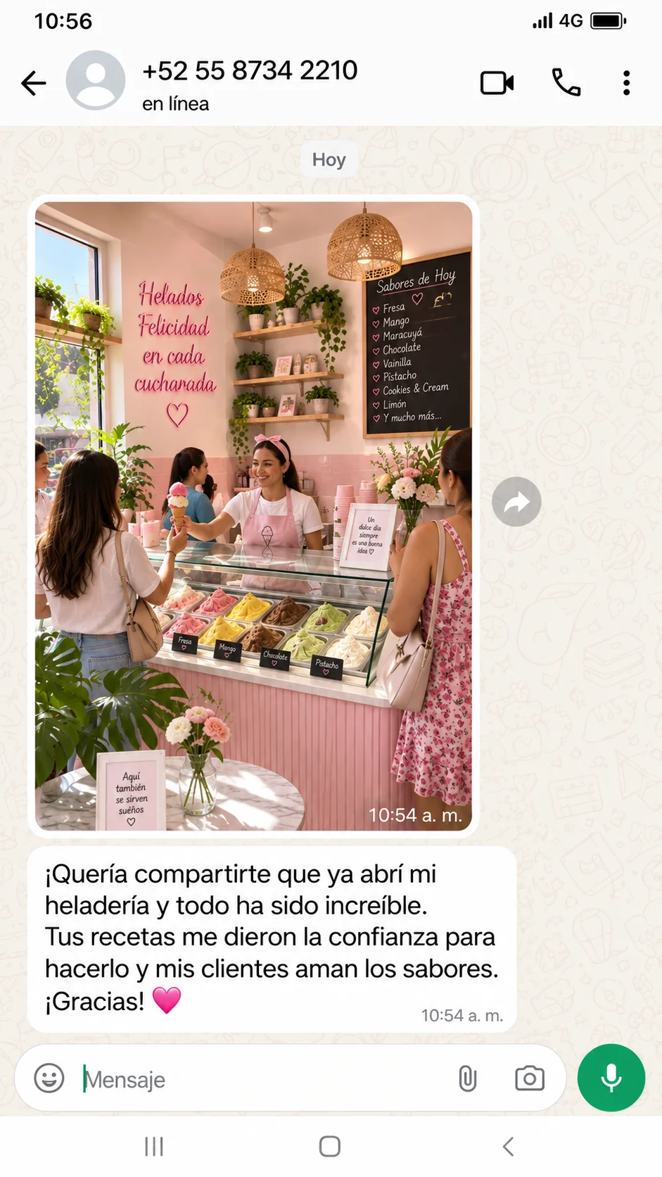 Testimonio sobre la apertura de una heladería y la aceptación de sus sabores