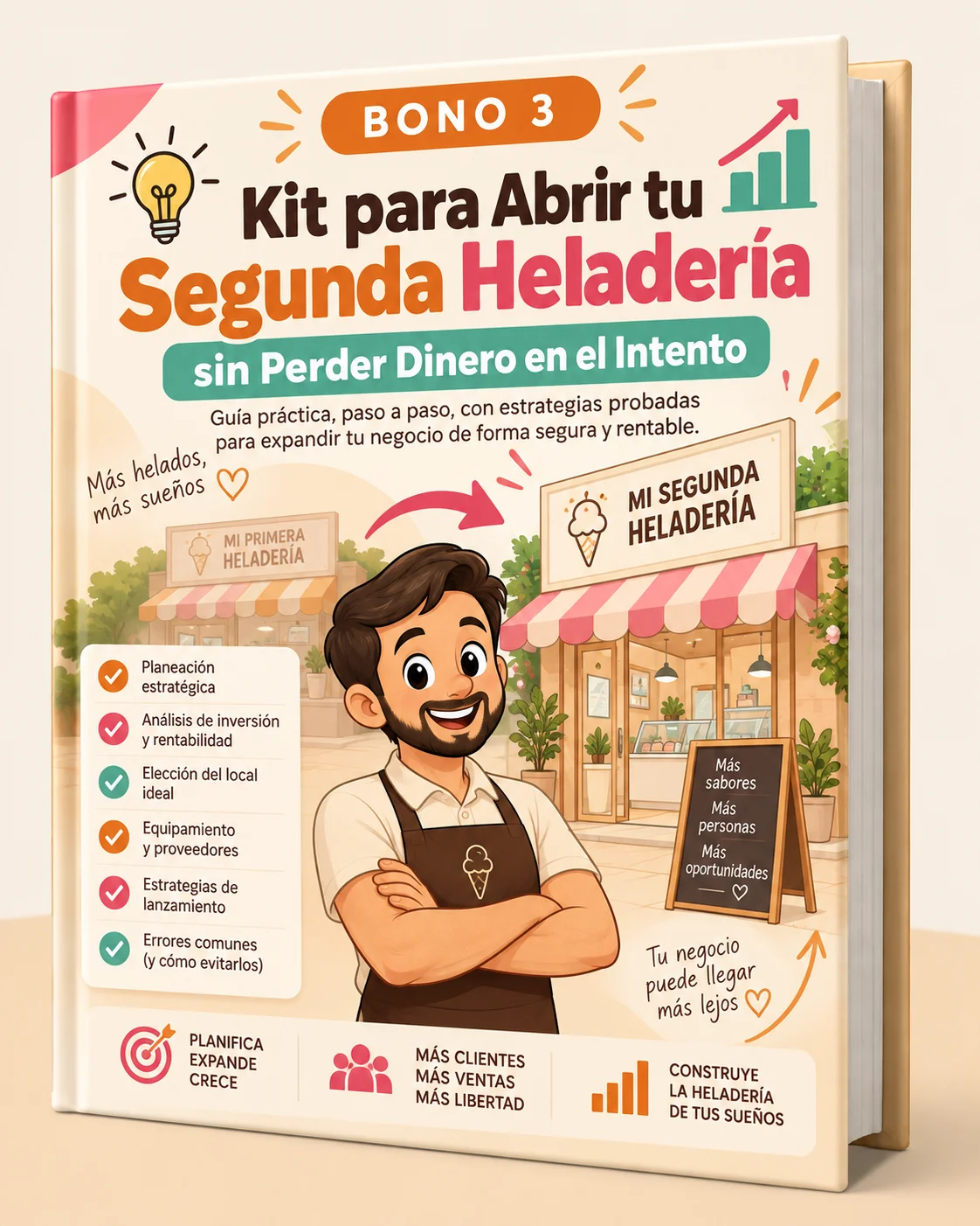 Mockup del bono 3: Kit para Abrir tu Segunda Heladería